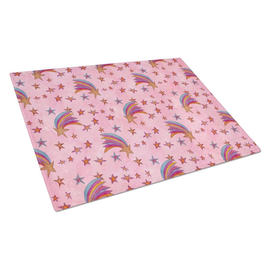 Caroline's Treasures Watercolor Shooting Stars On Pink Glass Cutting Board Large