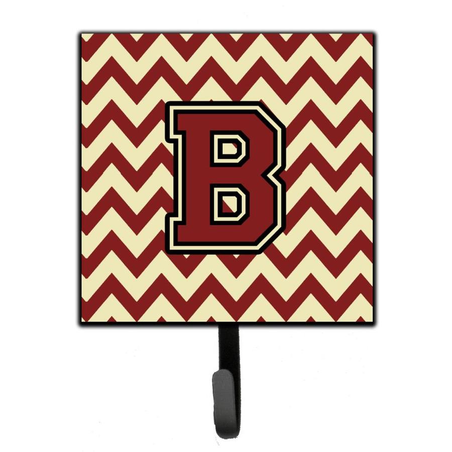 Caroline's Treasures Letter B Chevron Maroon and Gold Leash or Key Holder