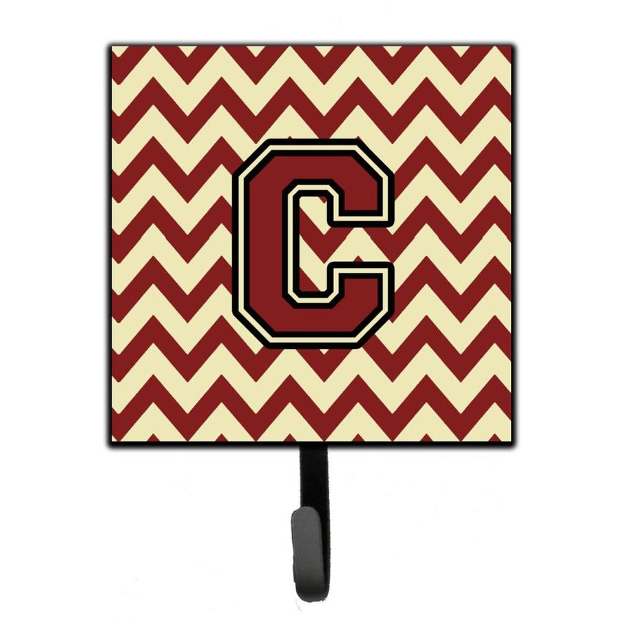 Caroline's Treasures Letter C Chevron Maroon and Gold Leash or Key Holder