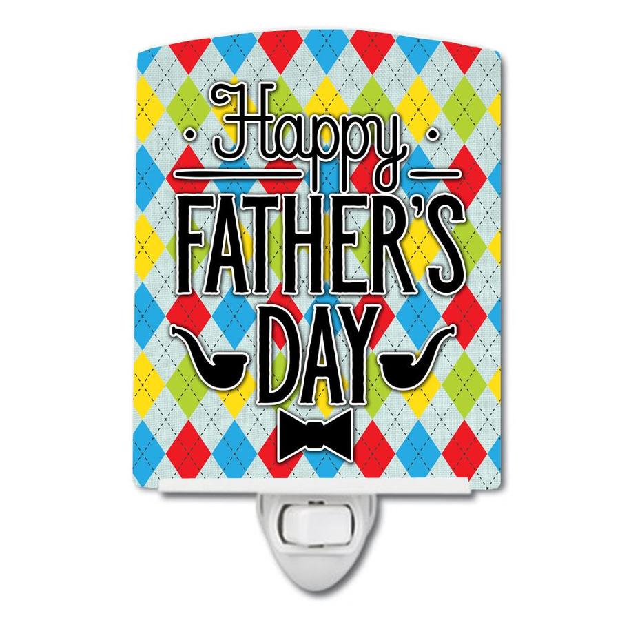 Caroline's Treasures Happy Father's Day Argyle Ceramic Night Light