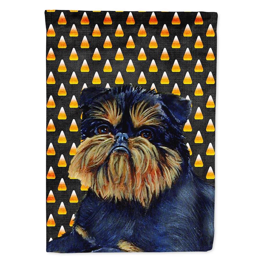 Caroline's Treasures Brussels Griffon Candy Corn Halloween Portrait Flag Garden Size