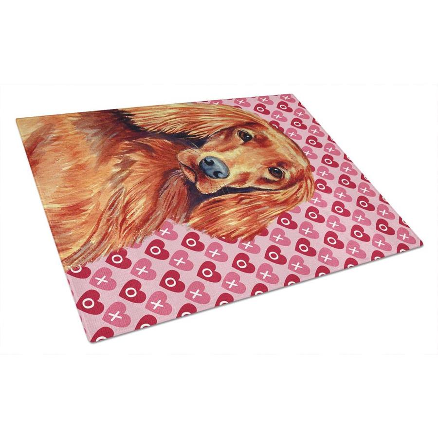 Caroline's Treasures Irish Setter Hearts Love and Valentine's Day Portrait Glass Cutting Board Large