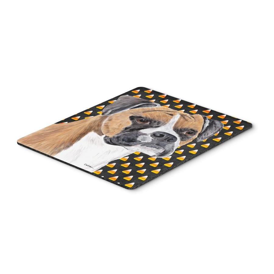 Caroline's Treasures Boxer Fawn Uncropped Ears Candy Corn Halloween Mouse Pad, Hot Pad or Trivet