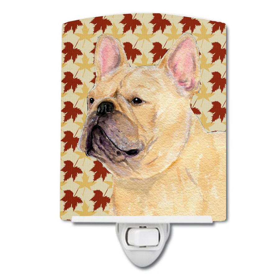 Caroline's Treasures French Bulldog Fall Leaves Portrait Ceramic Night Light