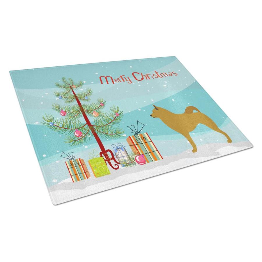 Caroline's Treasures Finnish Spitz Christmas Glass Cutting Board Large