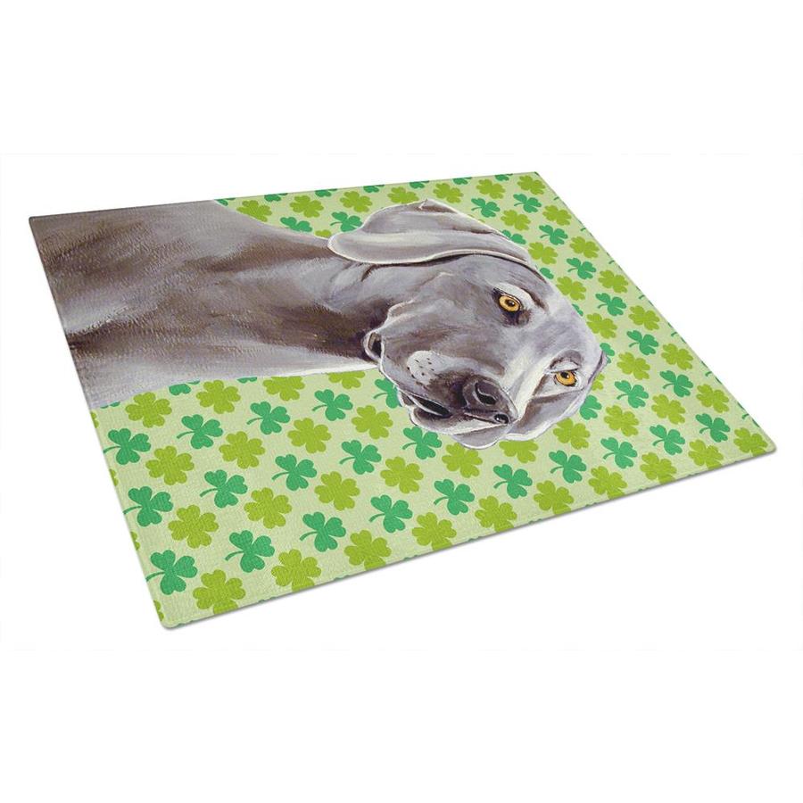 Caroline's Treasures Weimaraner St. Patrick's Day Shamrock Portrait Glass Cutting Board Large