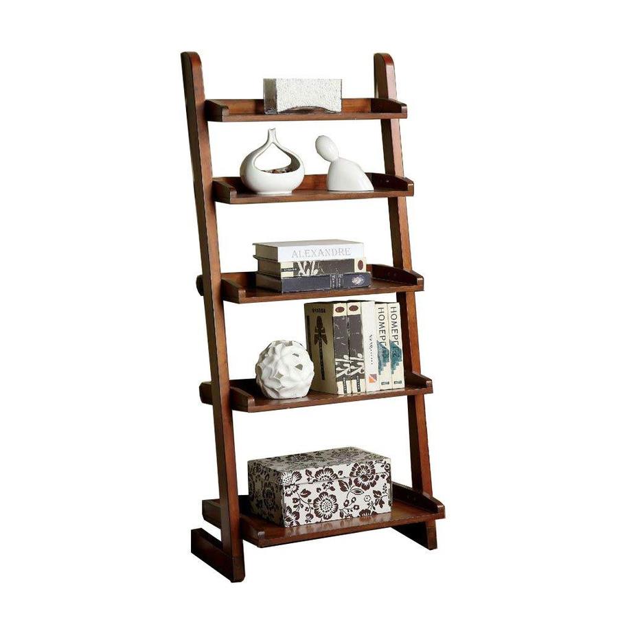 Furniture Of America Wood Lugo Contemporary Leaning 5 Tier Ladder