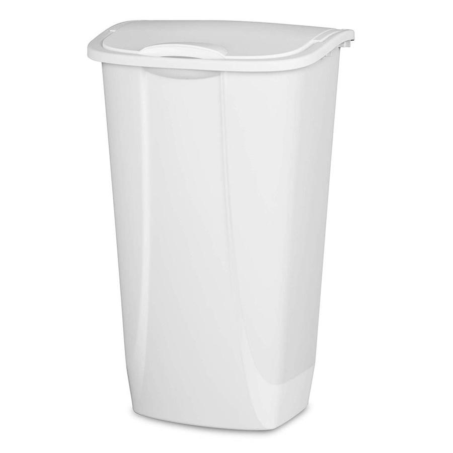 Sterilite Corporation 11 Gallon White Plastic Trash Can With Lid In The Trash Cans Department At 