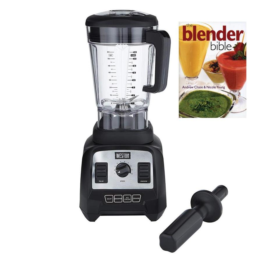 Weston Professional 64 Ounce Countertop Blender with Recipe Book, Black, The Blender Bible Over 500 Recipes for Blenders by Andrew Chase, Paperback