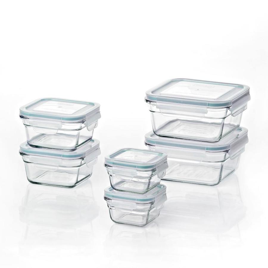 Glasslock 6 Piece Multisize Tempered Glass Food Storage ...