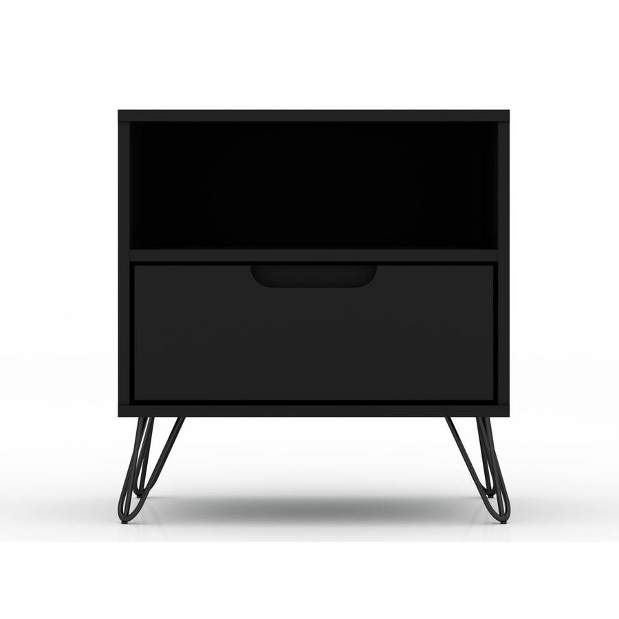 Manhattan Comfort Rockefeller 1.0 Nightstand in Black