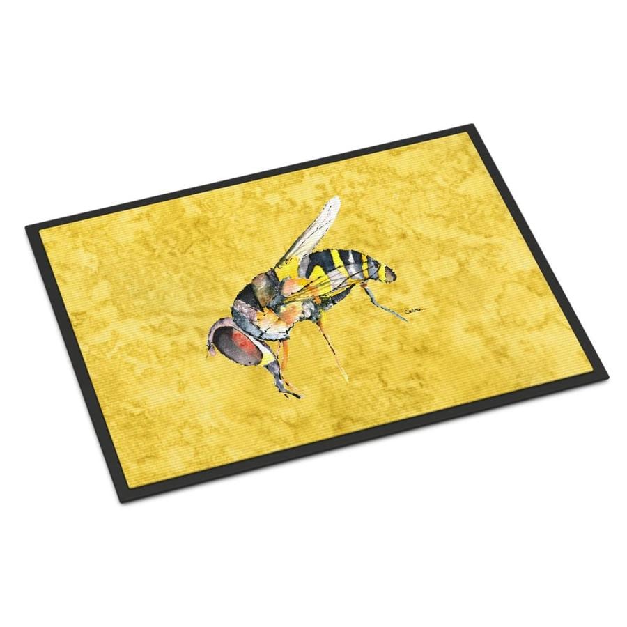 Caroline S Treasures Bee On Yellow Indoor Or Outdoor Mat 24x36