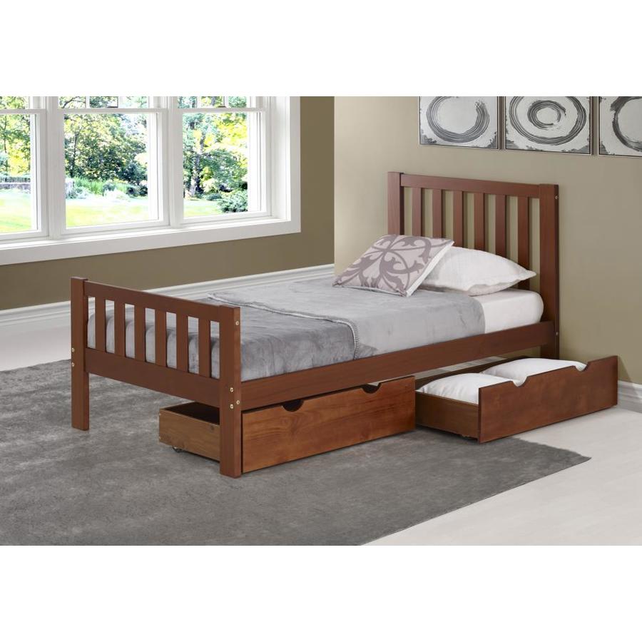 Alaterre Furniture Aurora Chestnut Twin Adjustable Bed with Storage in ...