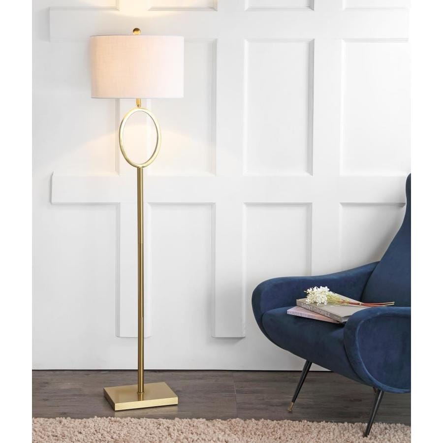 JONATHAN Y Glam 61-in Brass Gold Shaded Floor Lamp in the Floor Lamps ...