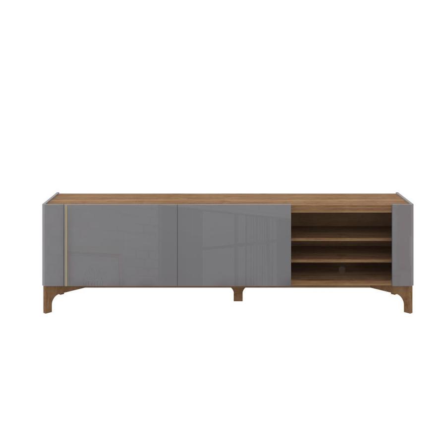 Manhattan Comfort Gowanus 79.92-in TV Stand in Grey