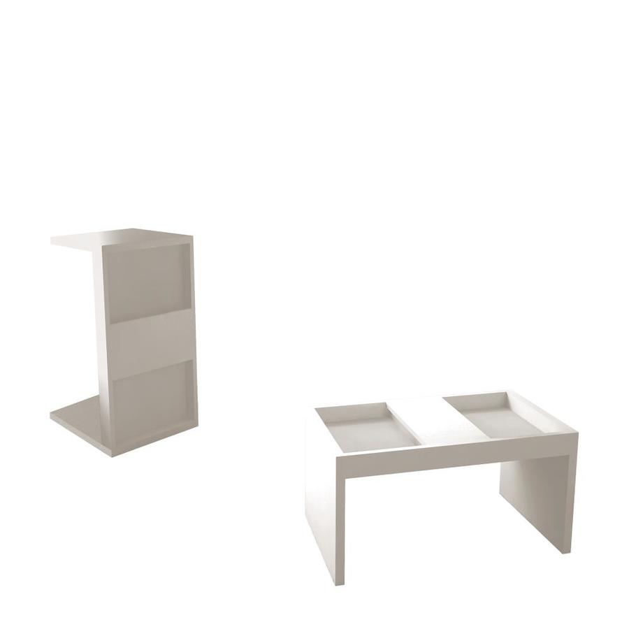 Manhattan Comfort Marine Coffee and Side Table in White