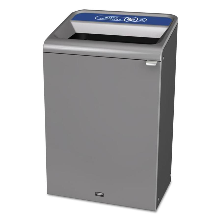 Rubbermaid Commercial Products Configure Indoor Recycling Waste Receptacle, 33 gal, Gray, Mixed Recycling