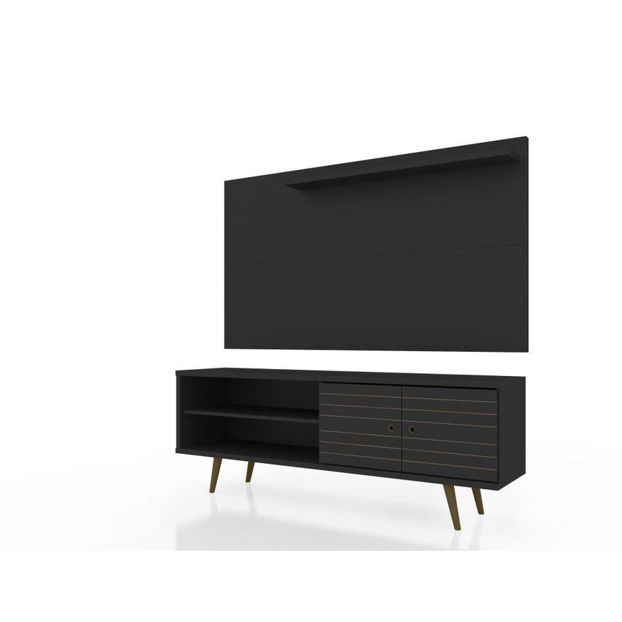 Manhattan Comfort Liberty 62.99-in TV Stand and Panel in Black