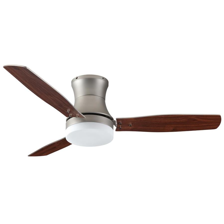 TroposAir Modernaire 52in Satin Steel Indoor Flush Mount Ceiling Fan