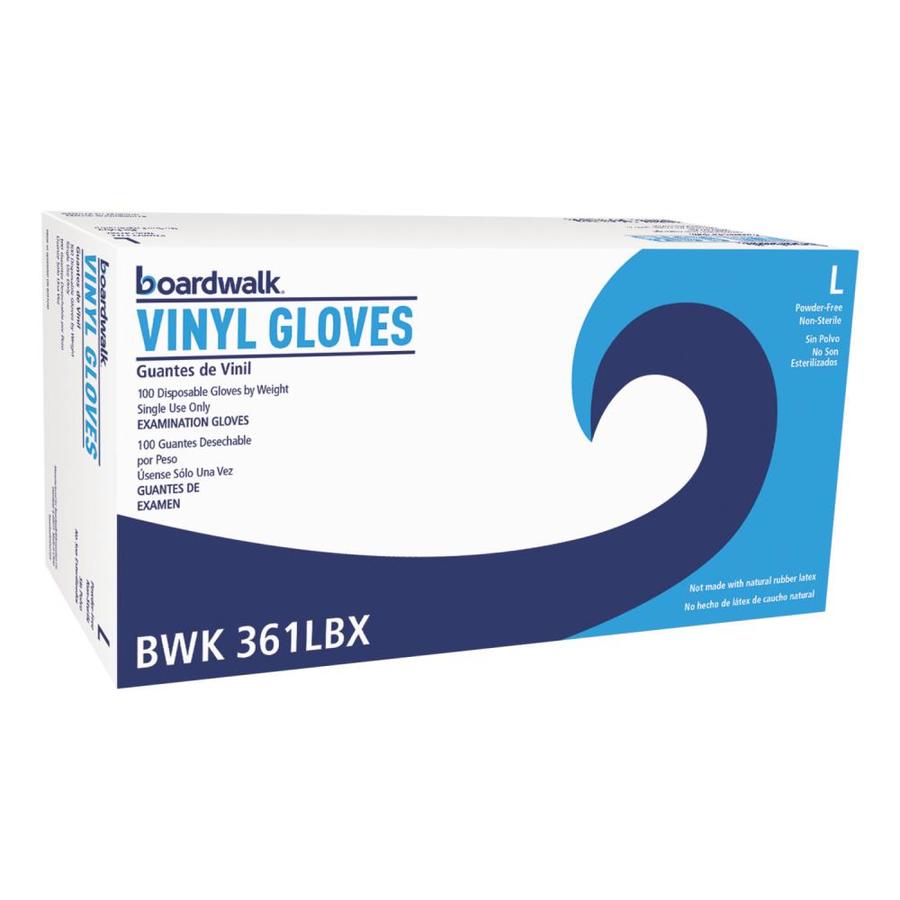 Boardwalk Exam Vinyl Gloves, Clear, Large, 3-3/5 mil, 1000/Carton