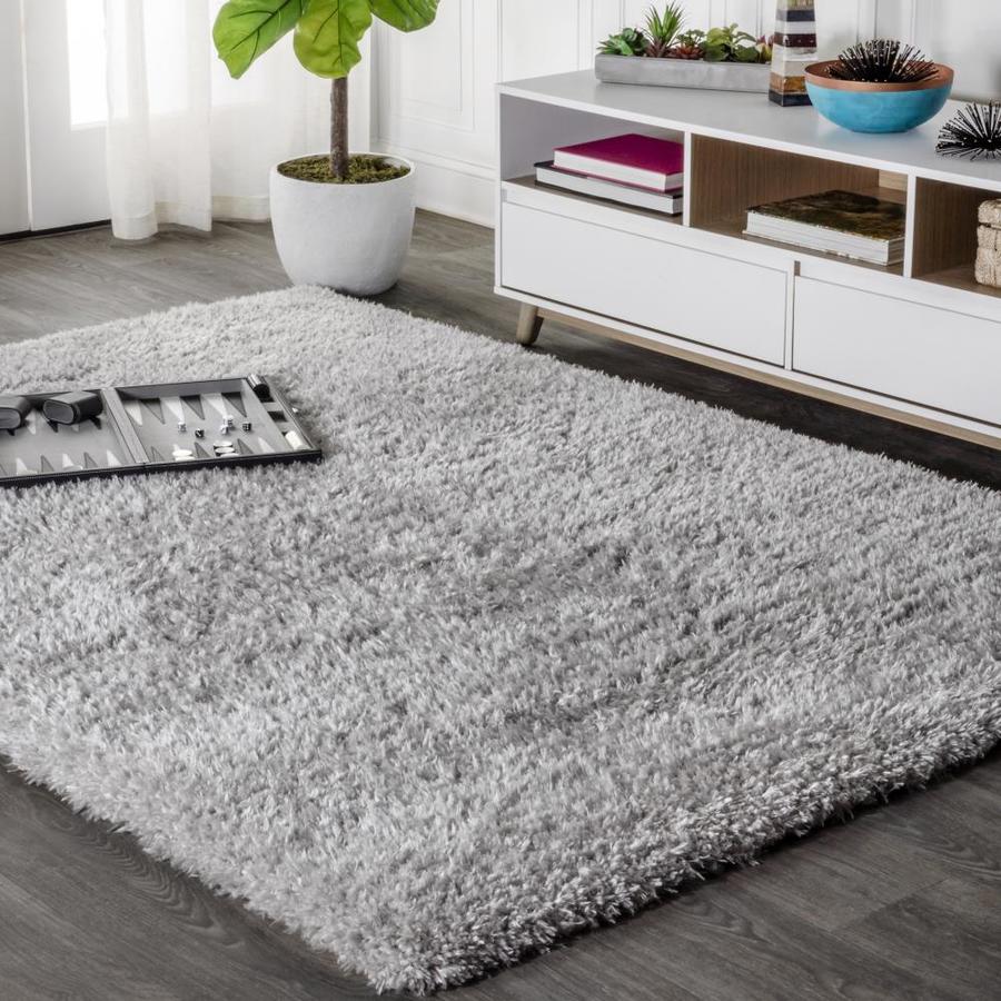 JONATHAN Y Alaska Shag 8 x 10 Gray Indoor Solid Area Rug in the Rugs ...