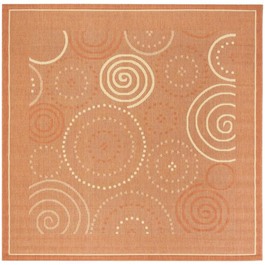 Safavieh Courtyard Circles 7 X 7 Terracotta Natural Square Indoor Outdoor Abstract Area Rug In The Rugs Department At Lowes Com