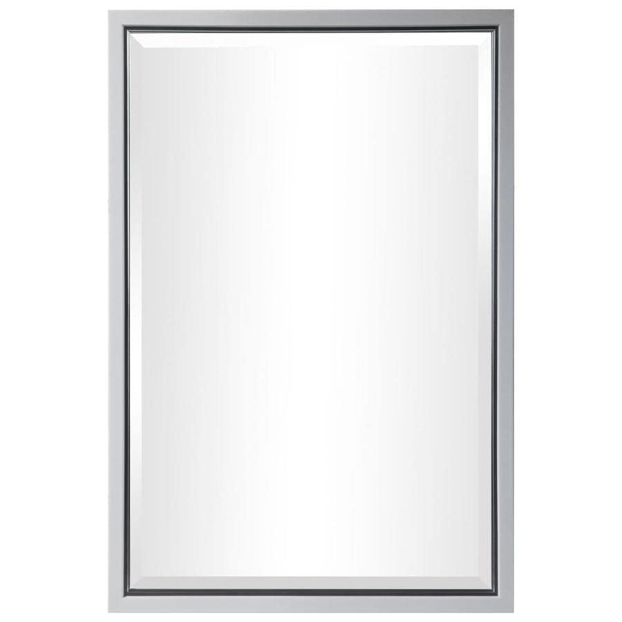 Global Direct 32.125-in L x 22.125-in W Gloss White with Silver Inner ...