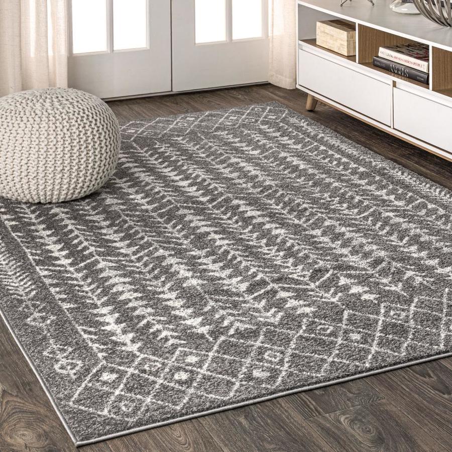 JONATHAN Y Moroccan HYPE 8 x 10 Grey/Cream Indoor Trellis Area Rug in ...