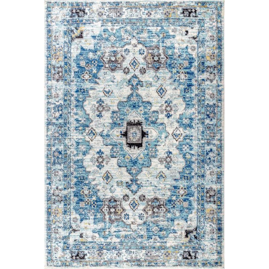 JONATHAN Y Modern Persian Boho Vintage Medallion Cream/Blue 8 Ft. x 10 ...