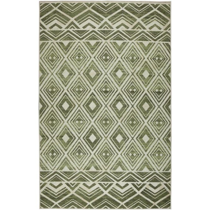 Mohawk Home Prismatic 8 X 10 Green Trellis Mid Century Modern Area Rug In The Rugs Department At Lowes Com