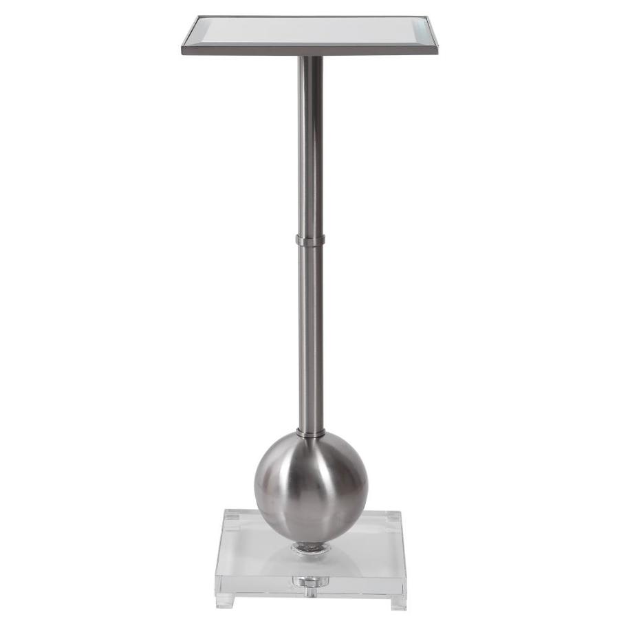 Global Direct Brushed Nickel Mirror End Table