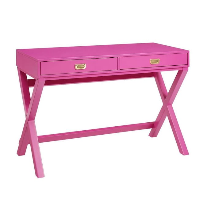 Linon Peggy 44 In Pink Pine Writing Desk In The Desks Department At Lowes Com