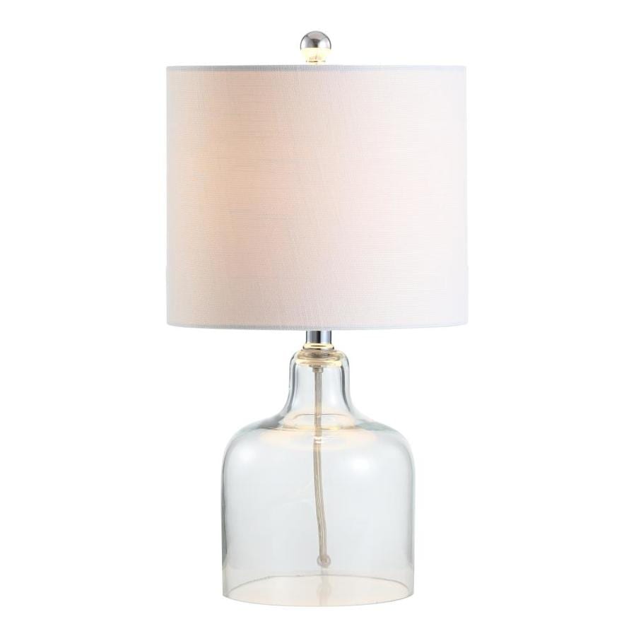 Jonathan Y Minimalist 19 In Chrome Rotary Socket Table Lamp With Linen Shade In The Table Lamps Department At Lowes Com