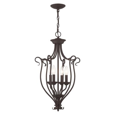 Livex Lighting Coronado 4-Light Bronze Transitional Chandelier Livex Lighting Coronado 4-Light Bronze Transitional Chandelier