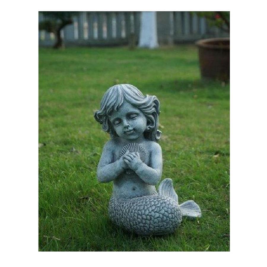 Hi Line Gift 12 75 In H X 9 75 In W Gray Angels And Cherubs Garden Statue In The Garden Statues Department At Lowes Com