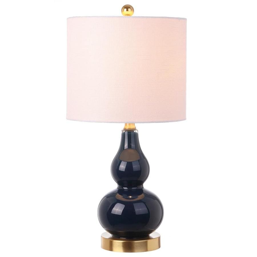 JONATHAN Y Anya 20.5 In. Mini Glass LED Table Lamp, Navy in the Table ...