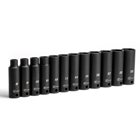 19 Piece Sunex Tools 2819 Steel SAE 12 Point Impact Socket Set 1//2 Inch Drive