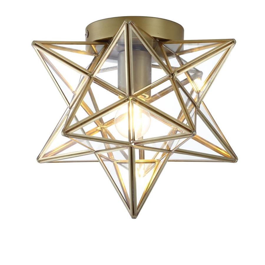 Jonathan Y Stella 9 75 In Moravian Star Metal Glass Led Flush