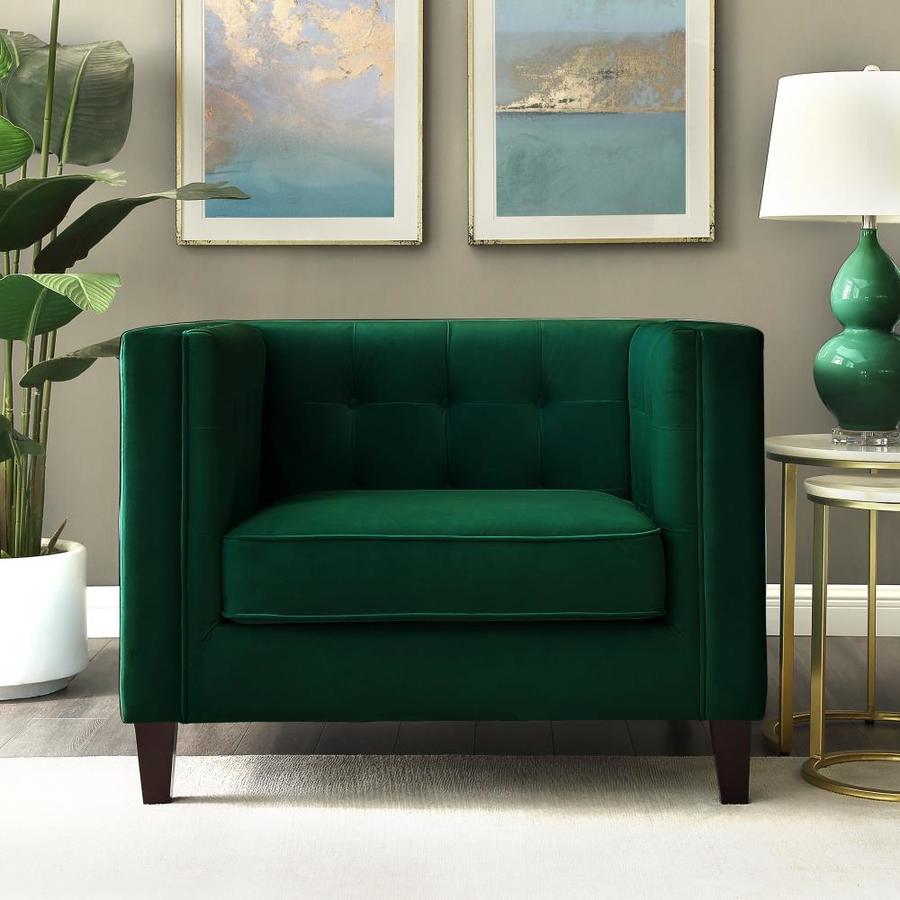 Inspired Home Miah Modern Green Velvet Club Chair in the Chairs ...