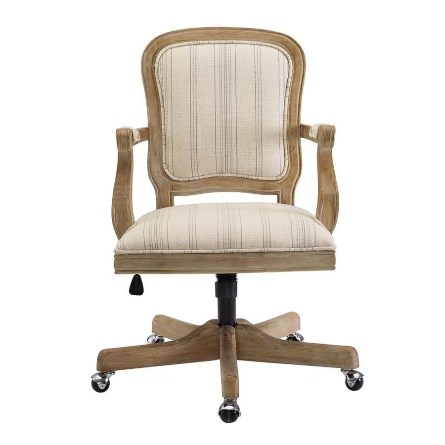 Linon Maybell Neutral Transitional Adjustable Height Swivel Desk Chair   1002365930 