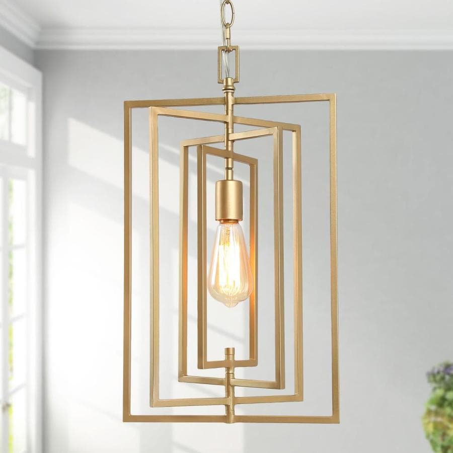 NEW WORLD DECOR Stereo Gold Modern/Contemporary Geometric LED Pendant