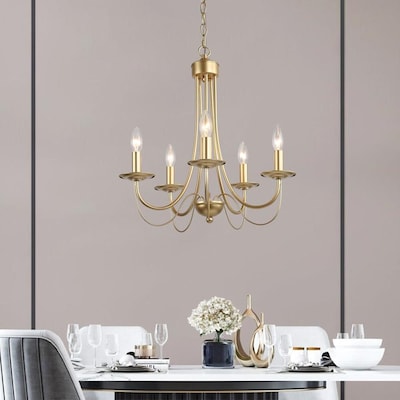 NEW WORLD DECOR Pursuit 5-Light Gold Modern/Contemporary Chandelier NEW WORLD DECOR Pursuit 5-Light Gold Modern/Contemporary Chandelier