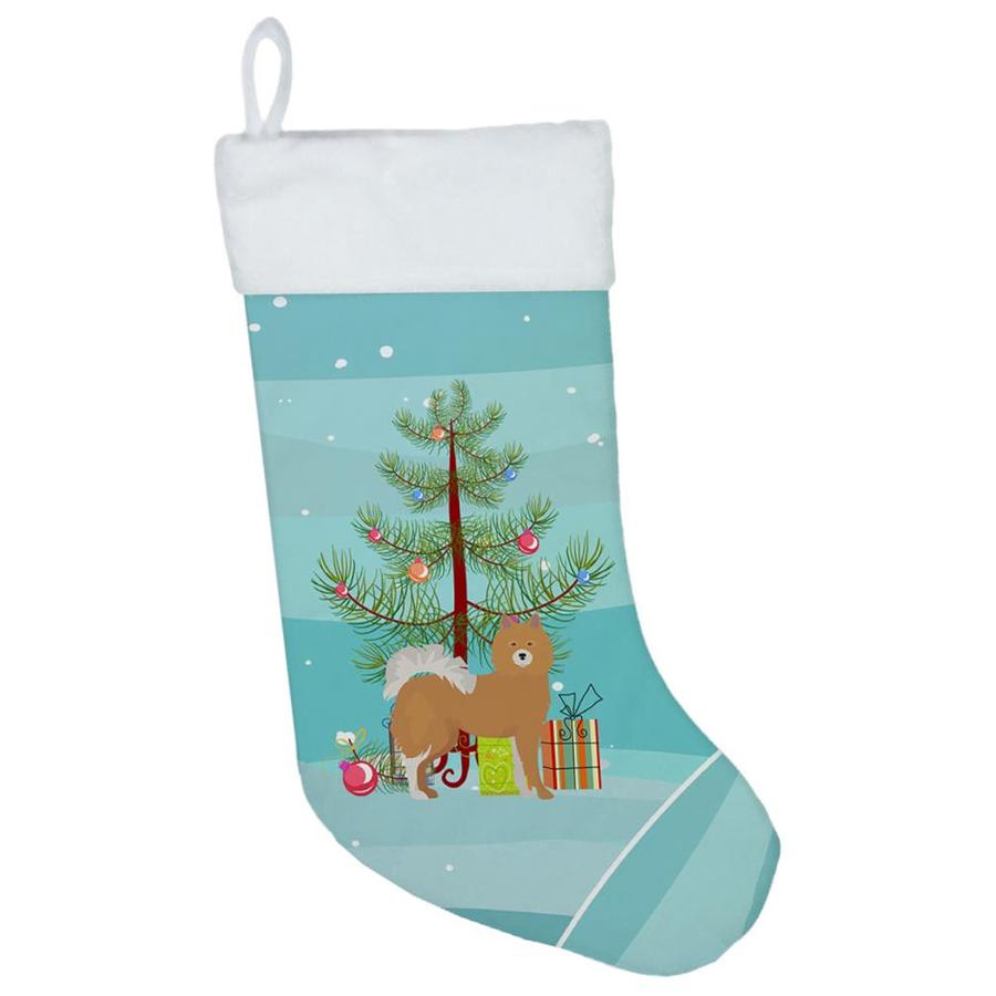 Caroline's Treasures Brown and White Elo Dog Christmas Tree Christmas Stocking