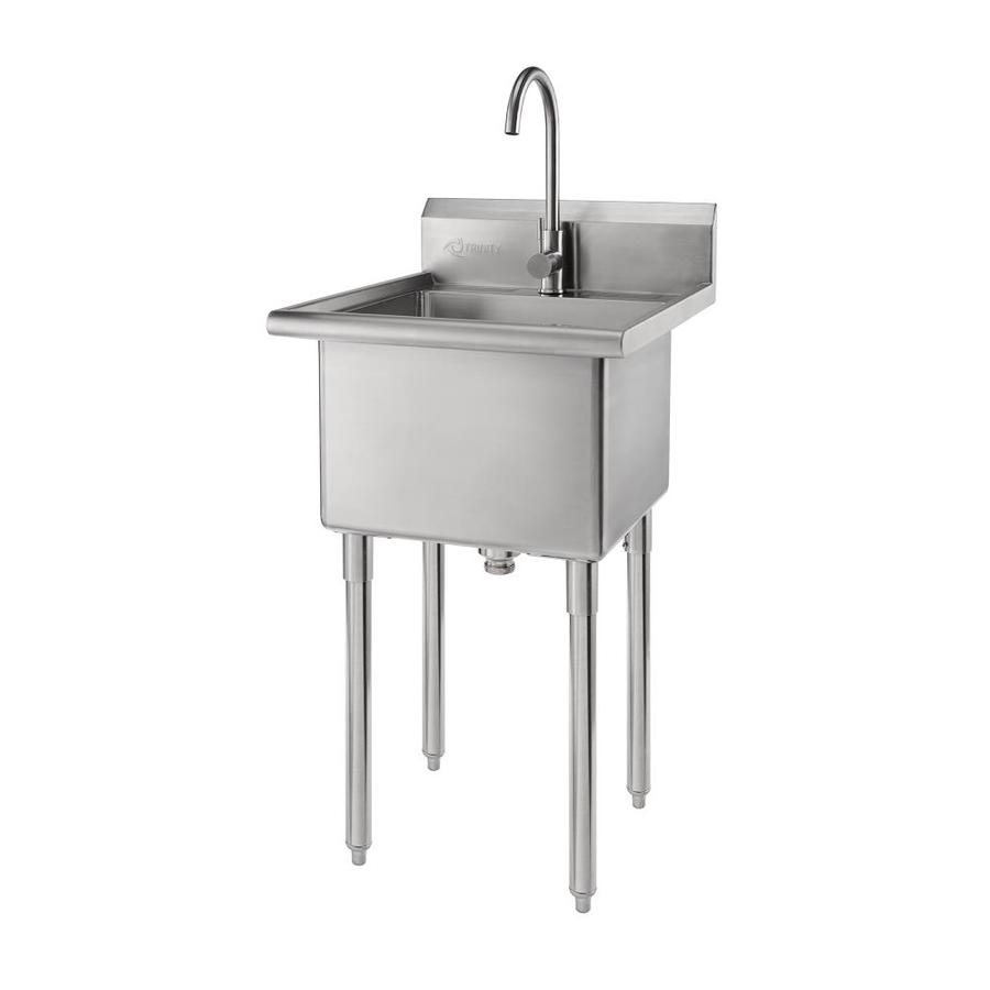 TRINITY 24-in x 21.5-in 1-Basin 304 Grade Stainless Steel Freestanding ...