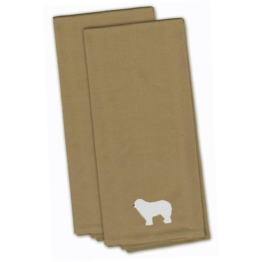 Caroline's Treasures Komondor Tan Embroidered Kitchen Towel Set Of 2