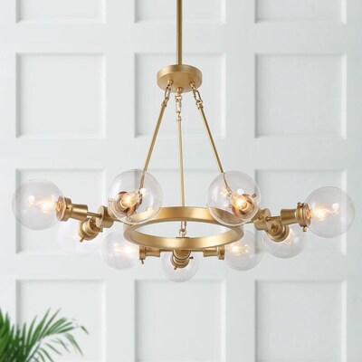 NEW WORLD DECOR Pursuit 9-Light Gold Modern/Contemporary Chandelier NEW WORLD DECOR Pursuit 9-Light Gold Modern/Contemporary Chandelier
