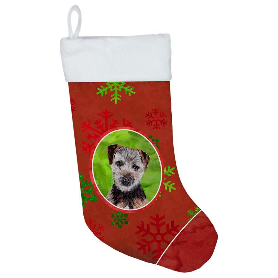 Caroline S Treasures Norfolk Terrier Puppy Red Snowflakes Holiday Christmas Stocking In The Christmas Stockings Department At Lowes Com