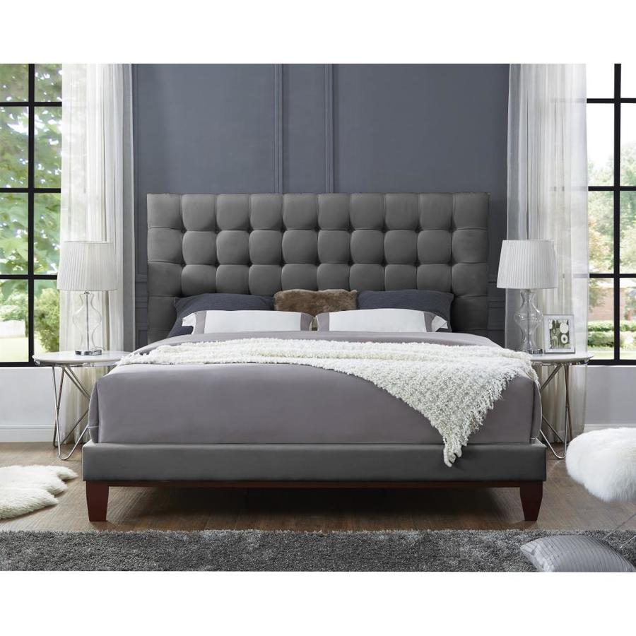 Inspired Home Telford Grey Queen Bed Frame in the Beds department at ...