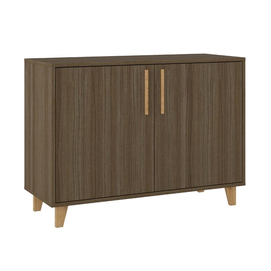 Manhattan Comfort Herald Double Side Cabinet with 2 Shelves in Oak Brown