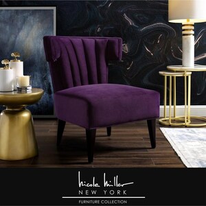 Nicole Miller Azariah Modern Purple Velvet Accent Chair At Lowes Com